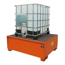 Stalen Lekbak Oranje 1000 L voor 1 IBC 1340x1650x620 mm