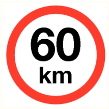 Maximale snelheid 60 km - vinyl sticker 200 mm