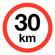 Maximale snelheid 30 km - vinyl sticker 200 mm