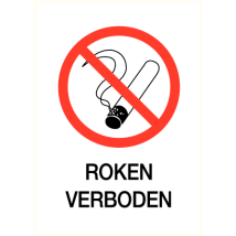 Roken verboden - vinyl sticker 140 x 200 mm 