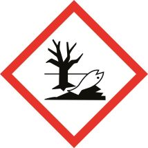 Gevaarsetiket GHS Environmental Danger 100 x 100 mm zelfklevend papier op rol - 1000 stuks