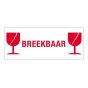 Etiket BREEKBAAR GLAS rood 150x60 mm - 500 etiket/rol