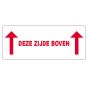 Etiket DEZE ZIJDE BOVEN, Rood 150x60 mm - 500 etiket/rol 